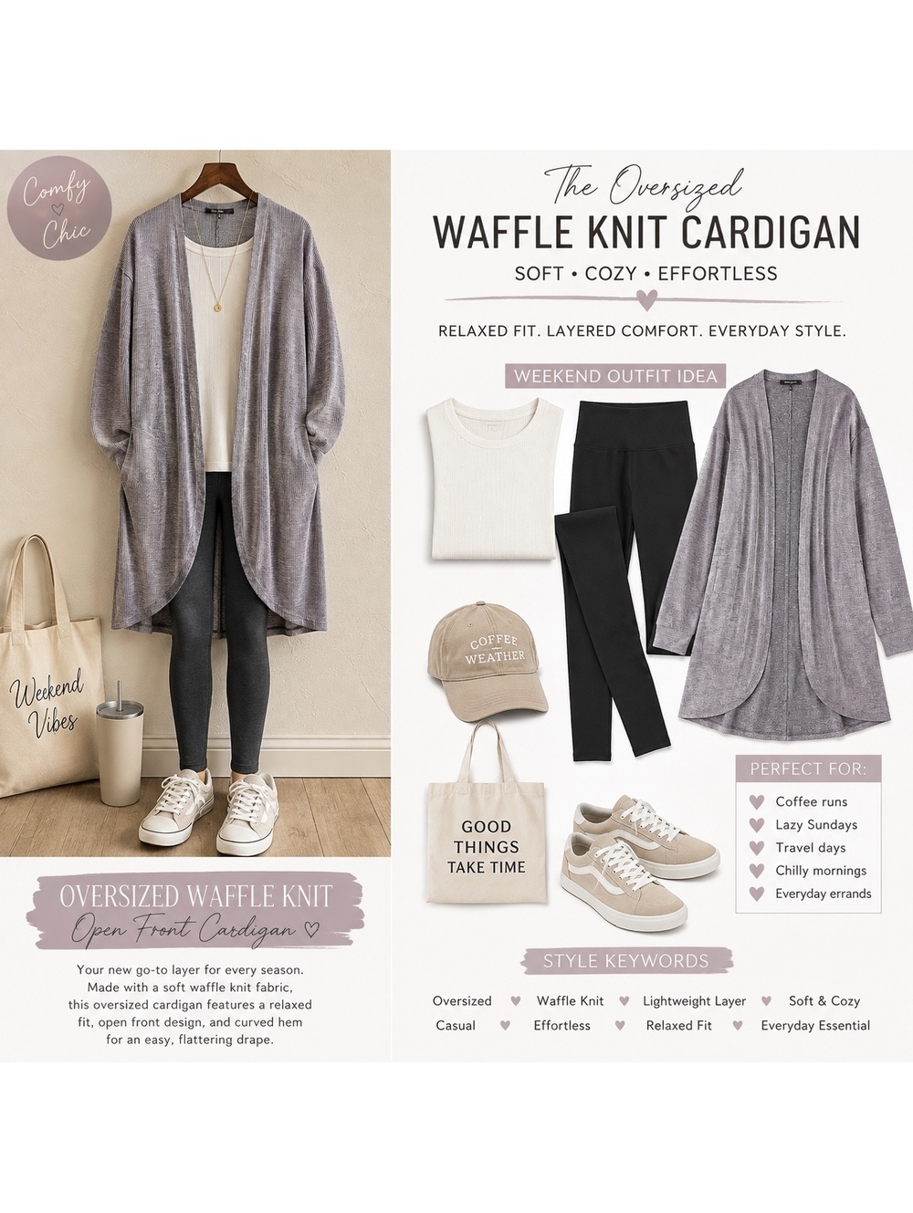 Anthropologie Sunday in Brooklyn Gray Waffle Knit Longline Duster Cardigan